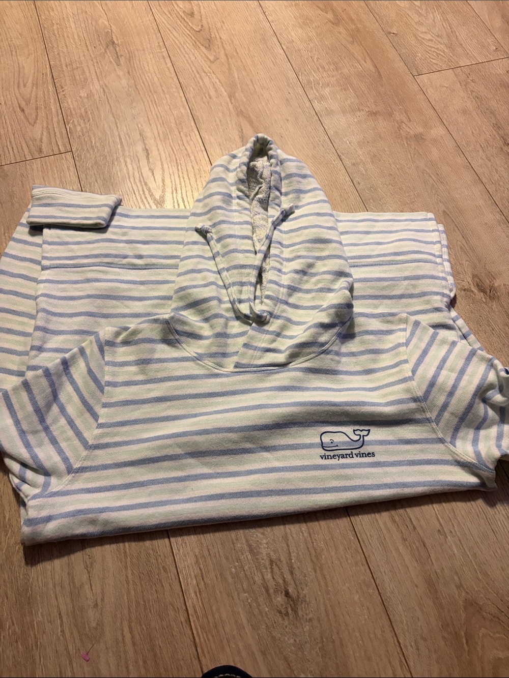 Vineyard Vines Light Blue & White Striped Sherpa-Lined Hoodie - Picture 2 of 6